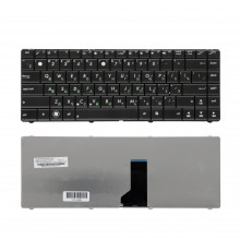 Клавиатура для ноутбука Asus K84, N43, P43E Series. Плоский Enter. Черная, без рамки. PN: 9Z.N6USU.00R.