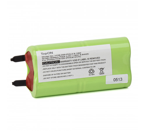 Аккумулятор для электровеника Philips FC6125. 4.8V 1800mAh Ni-MH. PN: PHC612VX, TOP-FC-18