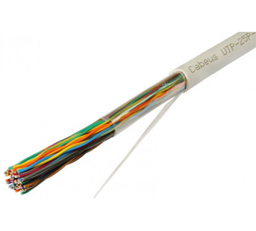 Cabeus UTP-25P-Cat.3-IN Кабель витая пара UTP (U/UTP), категория 3, 25 пар (24 AWG), одножильный (solid), PVC