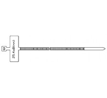 GTK-200MC Стяжка нейлоновая неоткрывающаяся, безгалогенная (halogen free), 200x2.5 мм, полиамид 6.6, -40°C - +85°C, с площадкой для маркера (100 шт) H
