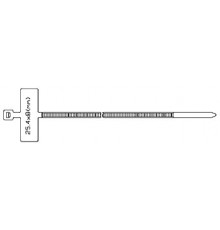 GTK-200MC Стяжка нейлоновая неоткрывающаяся, безгалогенная (halogen free), 200x2.5 мм, полиамид 6.6, -40°C - +85°C, с площадкой для маркера (100 шт) H