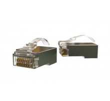 PLEZ-8P8C-UA-C6-SH-100 Разъем легкой оконцовки RJ-45 (8P8C) под витую пару, язычек Arch, категория 6 (50 µ';/ 50 микродюймов), экранированный, универс
