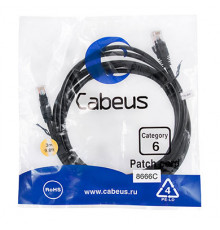 Cabeus PC-UTP-RJ45-Cat.6-3m-BK Патч-корд U/UTP, категория 6, 2xRJ45/8p8c, неэкранированный, черный, PVC, 3м