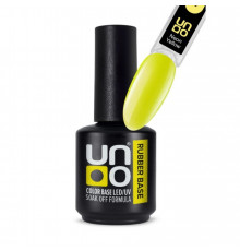 Uno Камуфлирующее базовое покрытие для гель-лака / Color Neon Rubber Base, Neon Yellow, 12 г