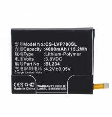 Аккумулятор CS-LVP700SL (BL234) для Lenovo P70T 3.8V / 4000mAh / 15.20Wh