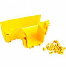 Т-соединитель оптического лотка 120 мм, монтаж без соединителей, желтый LAN-OT120-ET/NC
