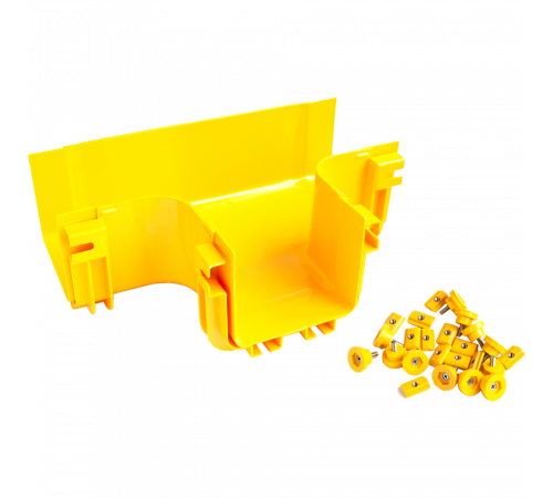 Т-соединитель оптического лотка 120 мм, монтаж без соединителей, желтый LAN-OT120-ET/NC