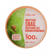 Lebelage Увлажняющий гель для лица и тела с муцином улитки / Moisture Snail 100% Soothing Gel, 300 мл