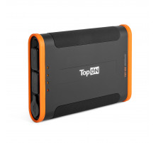 Внешний аккумулятор TopON TOP-X50 48000mAh Type-C PD 60W, USB1 QC3.0, USB2 12W, авторозетка 180W, фонарь, защита от брызг, LiFePO4. Черный