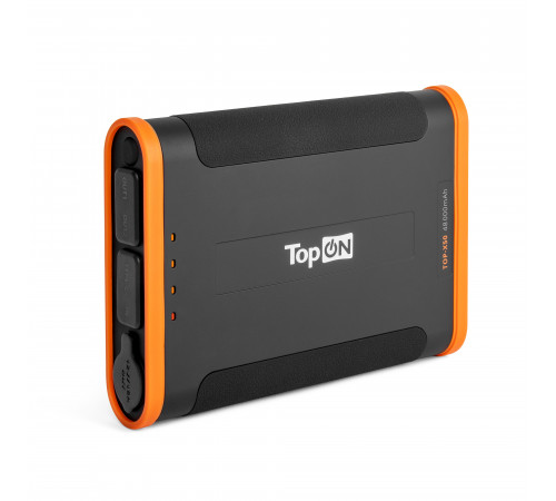 Внешний аккумулятор TopON TOP-X50 48000mAh Type-C PD 60W, USB1 QC3.0, USB2 12W, авторозетка 180W, фонарь, защита от брызг, LiFePO4. Черный