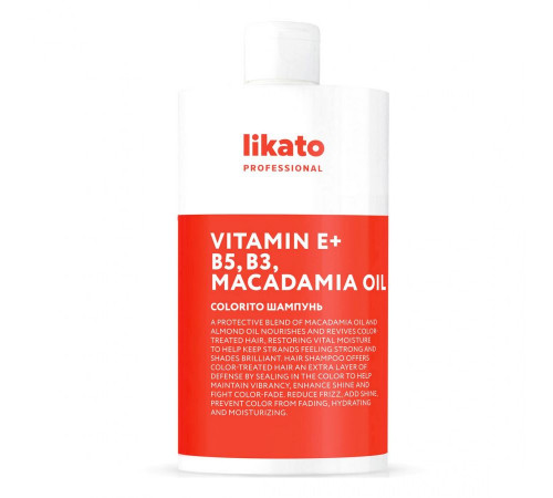 Likato Шампунь для окрашенных волос / Colorito Vitamin E + B5, B3, Macadamia Oil, 750 мл