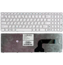 Клавиатура для ноутбука Asus K52, K53, G73, A52, G60 белая, с рамкой