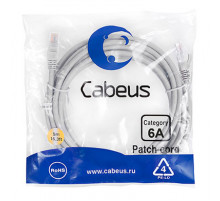 Cabeus PC-UTP-RJ45-Cat.6a-5m-LSZH Патч-корд U/UTP, категория 6а (10G), 2xRJ45/8p8c, неэкранированный, серый, LSZH, 5м