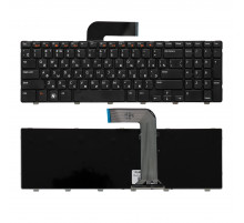 Клавиатура для ноутбука Dell Inspiron N5110, M5110, M511R Series. Плоский Enter. Черная, с черной рамкой. PN: NSK-DY0SW.