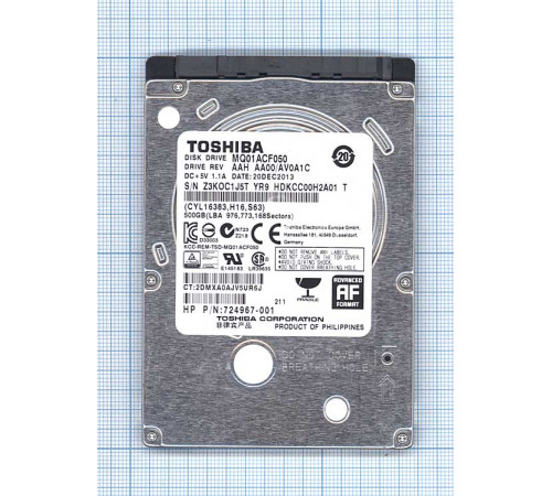 Жесткий диск для Toshiba 2.5, 500GB, SATA II