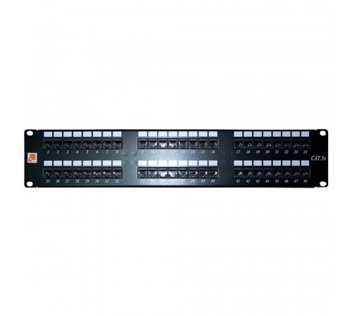 Патч-панель 19, 48 портов RJ-45, категория 5e, UTP, 2U,   LAN-PP48UTP5E