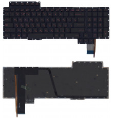 Клавиатура для ноутбука Asus ROG G752 G752VL G752VS черная без рамки, красная подсветка