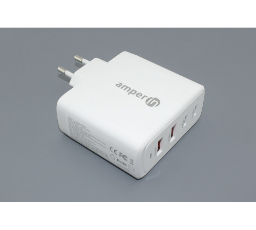 Блок питания (сетевой адаптер) Amperin GaN USB-A1/A2, USB-C1/C2 (YDS-TC100-022) 100W, white Блок питания (сетевой адаптер) Amperin GaN USB-A1/A2, USB-C1/C2 (YDS-TC100-022) 100W, white