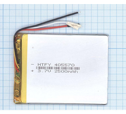 Аккумулятор Li-Pol (батарея) 4*55*70мм 3pin 3.7V/2500mAh