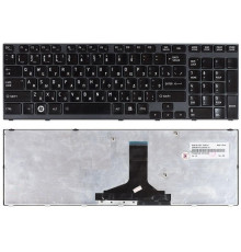 Клавиатура для ноутбука Toshiba Satellite A660, A665, Qosmio X770, P750, P755 черная, рамка серая