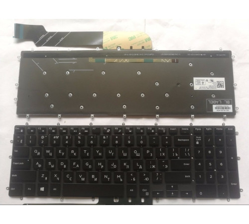 Клавиатура для ноутбука Dell Inspiron G3 15-5565, 15-5570, 15-7566, 17-5775, 15-3579, 15-3779, G5 15-5587, G7 15-7588 черная, без рамки, с подсветкой