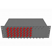 Кросс оптический стоечный 19", 64 FC/UPC адаптеров, одномодовый, 3U, черный, укомплектованный, TopLAN