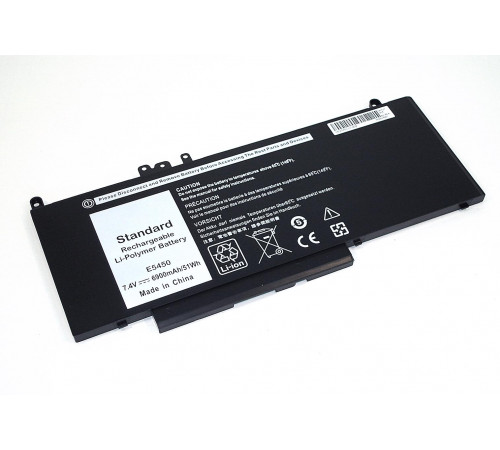 Аккумуляторная батарея для ноутбука Dell Latitude E5450 (G5M10) 51Wh 7.4V черная OEM