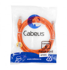 Cabeus PC-UTP-RJ45-Cat.6-2m-OR Патч-корд U/UTP, категория 6, 2xRJ45/8p8c, неэкранированный, оранжевый, PVC, 2м