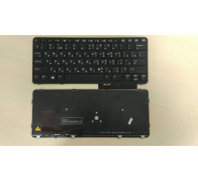 Клавиатура для ноутбука HP EliteBook 720 G1, 720 G2, 725 G2, 820 G1 черная, рамка черная, с подсветкой