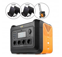 Портативная солнечная электростанция TopON TOP-X2400 LFP 2400 Вт, 4 розетки 220 В + 2 складные солнечные панели 240 Вт TOP-SLR240 + тележка TOP-TRX24