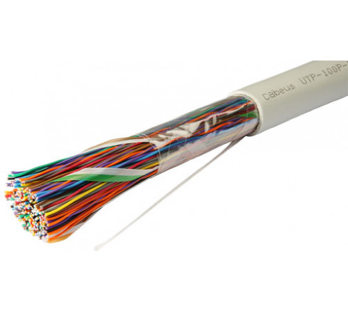 Cabeus UTP-100P-Cat.3-IN Кабель витая пара UTP (U/UTP), категория 3, 100 пар (24 AWG), одножильный (solid), PVC