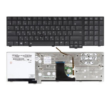 Клавиатура для ноутбука HP Elitebook 8740W черная, с джойстиком, с подсветкой