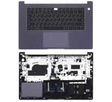 Клавиатура для ноутбука Honor MagicBook 15 черная топ-панель серо-синяя