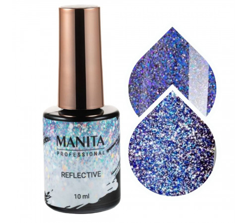 Manita Professional Гель-лак для ногтей светоотражающий с хлопьями юки / Multichrome Reflective №09, 10 мл