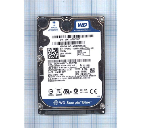 Жесткий диск WD Blue 2.5, 500GB, SATA II