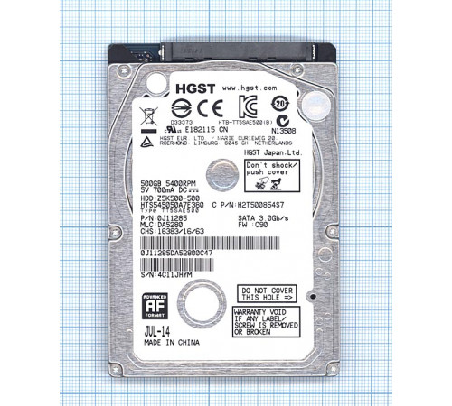 Жесткий диск HDD 2,5 500GB HGST Z5K500-500 HTS545050A7E380