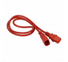 Шнур питания C13-C14, 3х0.75, 220В, 10А, красный, 1 метр LAN-PP13/14-1.0-RD