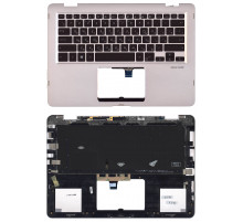 Клавиатура для ноутбука Asus ZenBook Flip 14 UX461FA черная с подсветкой топ-панель золотистая