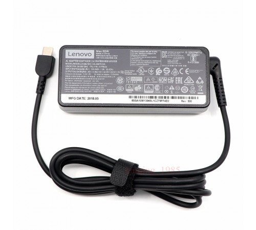 Блок питания Lenovo Type-C, 65W (5V,9V,15V/3A, 20V/3.25A) без сетевого кабеля, ORG