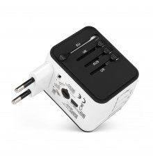 Адаптер IQ-TA для путешествий EU/US/UK/AU, 3 USB, Type-C, чехол-сумка