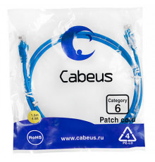 Cabeus PC-UTP-RJ45-Cat.6-1.5m-BL Патч-корд U/UTP, категория 6, 2xRJ45/8p8c, неэкранированный, синий, PVC, 1.5м