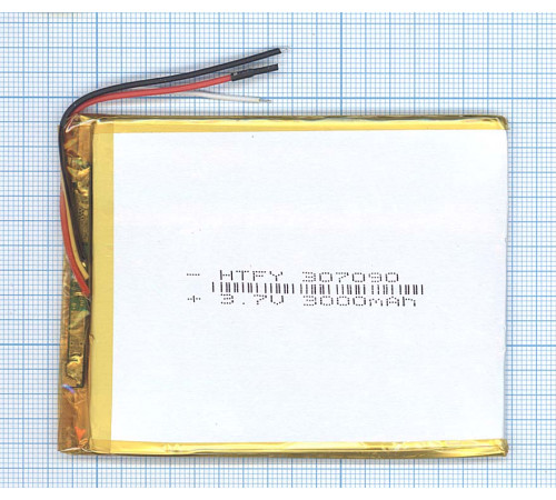 Аккумулятор Li-Pol (батарея) 3*70*90мм 3pin 3.7V/3000mAh