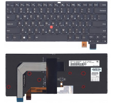 Клавиатура для ноутбука Lenovo ThinkPad T460S, T470S, 13 2nd черная, с подсветкой