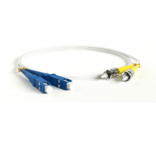 FC-D2-9A1-SC/UR-ST/UR-H-2M-LSZH-WH Патч-корд волоконно-оптический (шнур) SM 9/125 (G657), ST/UPC-SC/UPC, 2.0 мм, duplex, LSZH, 2м Hyperline