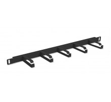 Cabeus JB08-0,5U-BK Кабельный органайзер горизонтальный 19&quot; 0.5U, 5 колец, металлический, цвет черный (RAL9004)