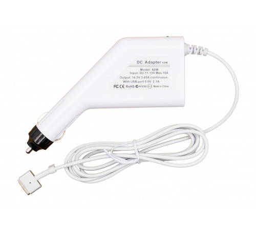 Автомобильная зарядка для Apple MagSafe 2, 60W для A1425, A1502 (16.5V, 3.65A)