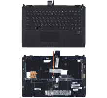 Клавиатура для ноутбука Asus G46 черная, с подсветкой, верхняя панель в сборе (черная)