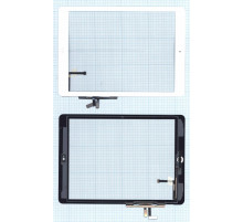 Сенсорное стекло (тачскрин) для iPad Air (A1474, A1475, A1476) белое с кнопкой OEM