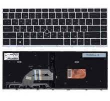 Клавиатура для ноутбука HP Probook 430 G5 440 G5 445 G5 серебристая с трекпоинтом