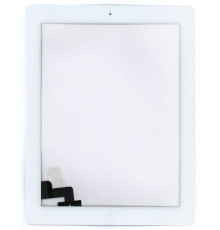 Сенсорное стекло (тачскрин) для iPad 2 (A1395, A1396, A1397) белое с кнопкой OEM